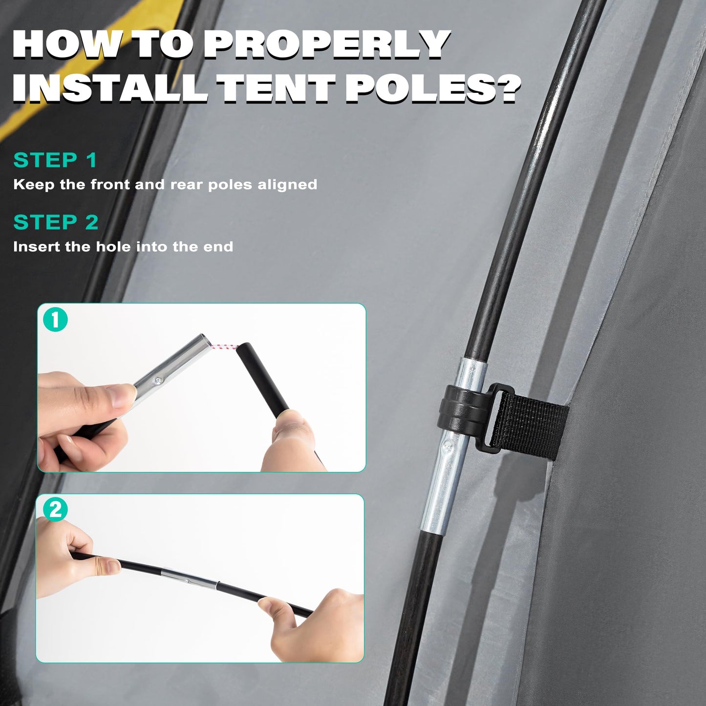 Pickup Truck Tent, Waterproof PU2000mm Double Layer for 6.5 FT Truck Bed, Portable Truck Bed Tent for Camping, Blue