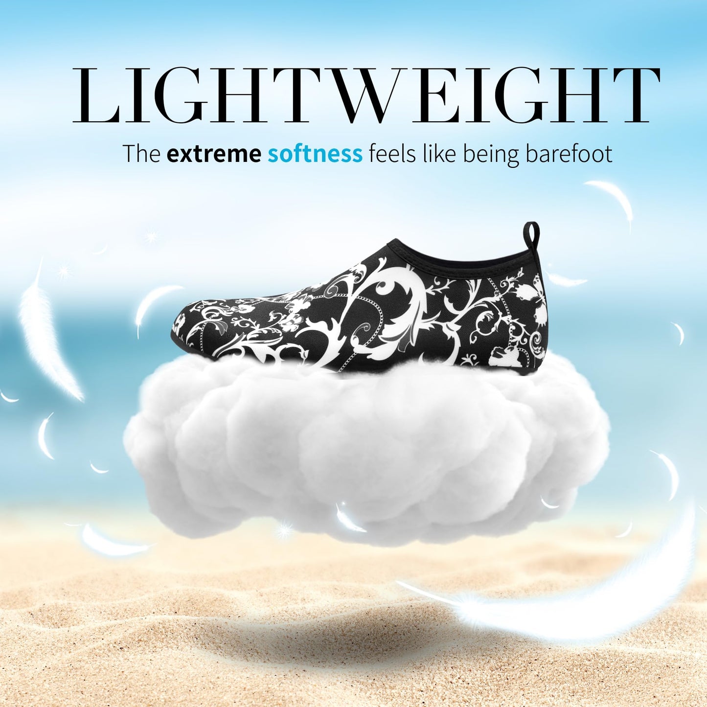 Homitem Water Shoes for Women Men Aqua Socks Swim Beach Pool River Slip-On Barefoot Quick-Dry Vacation Cruise Essentials Accessories for Yoga Kayak Sports