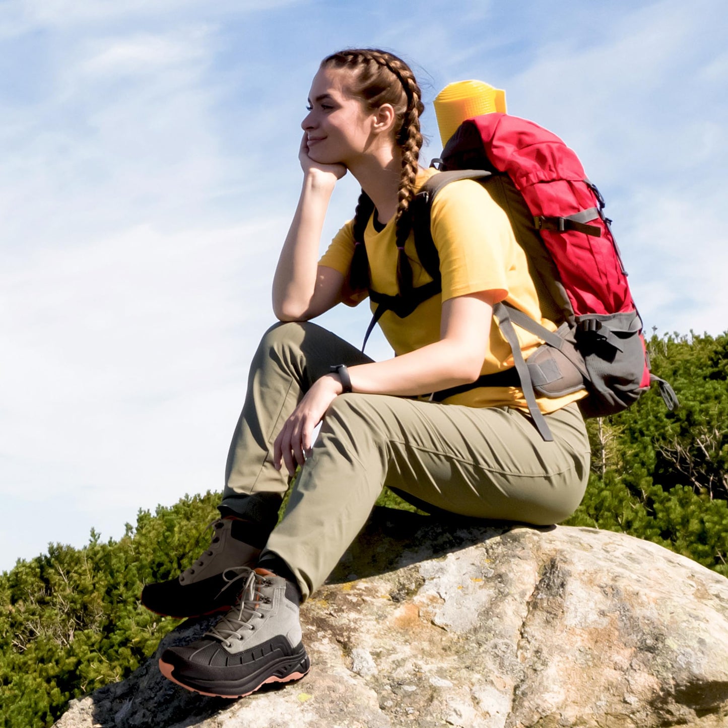 NORTIV 8 Women's Waterproof Hiking Boots Outdoor Trekking Camping Trail Hiking Boots