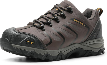 NORTIV 8 Men's Low Top Waterproof Hiking Shoes | Rubber Toe Cap, Slip-Resistant Outsole and Cushioned Comfort Provide Support for Hiking, Trekking and Outdoor Adventures