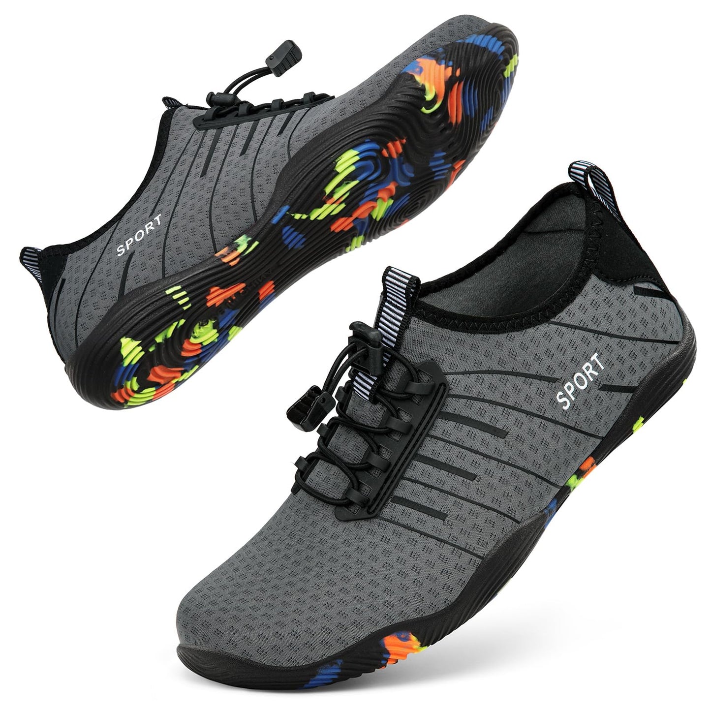 ATHMILE Water Shoes for Men Women River Shoes Adult Swim Beach Lake Pool Aqua Socks Barefoot Quick Dry for Hiking Surfing Kayaking Size