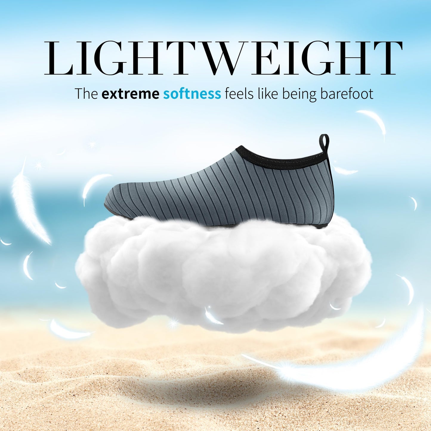 Homitem Water Shoes for Women Men Aqua Socks Swim Beach Pool River Slip-On Barefoot Quick-Dry Vacation Cruise Essentials Accessories for Yoga Kayak Sports