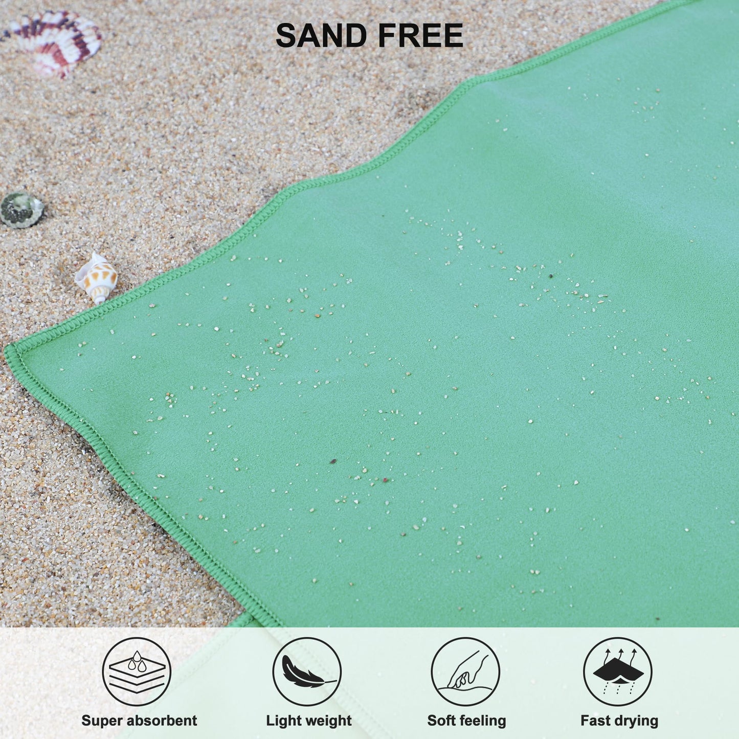 Rainleaf Microfiber Towel Perfect Travel & Gym & Camping Towel. Quick Dry - Super Absorbent - Ultra Compact - Lightweight. Suitable for Trip, Beach, Shower, Backpacking, Pool