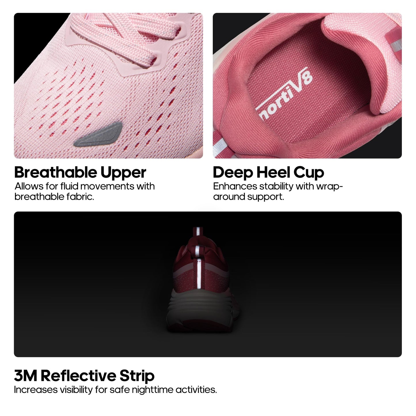 NORTIV 8 Women's Walking Shoes Cushion Comfortable ActiveBreeze Running Tennis Shoes Non-Slip Workout Gym Sports Athletic Breathable Fashion Sneakers