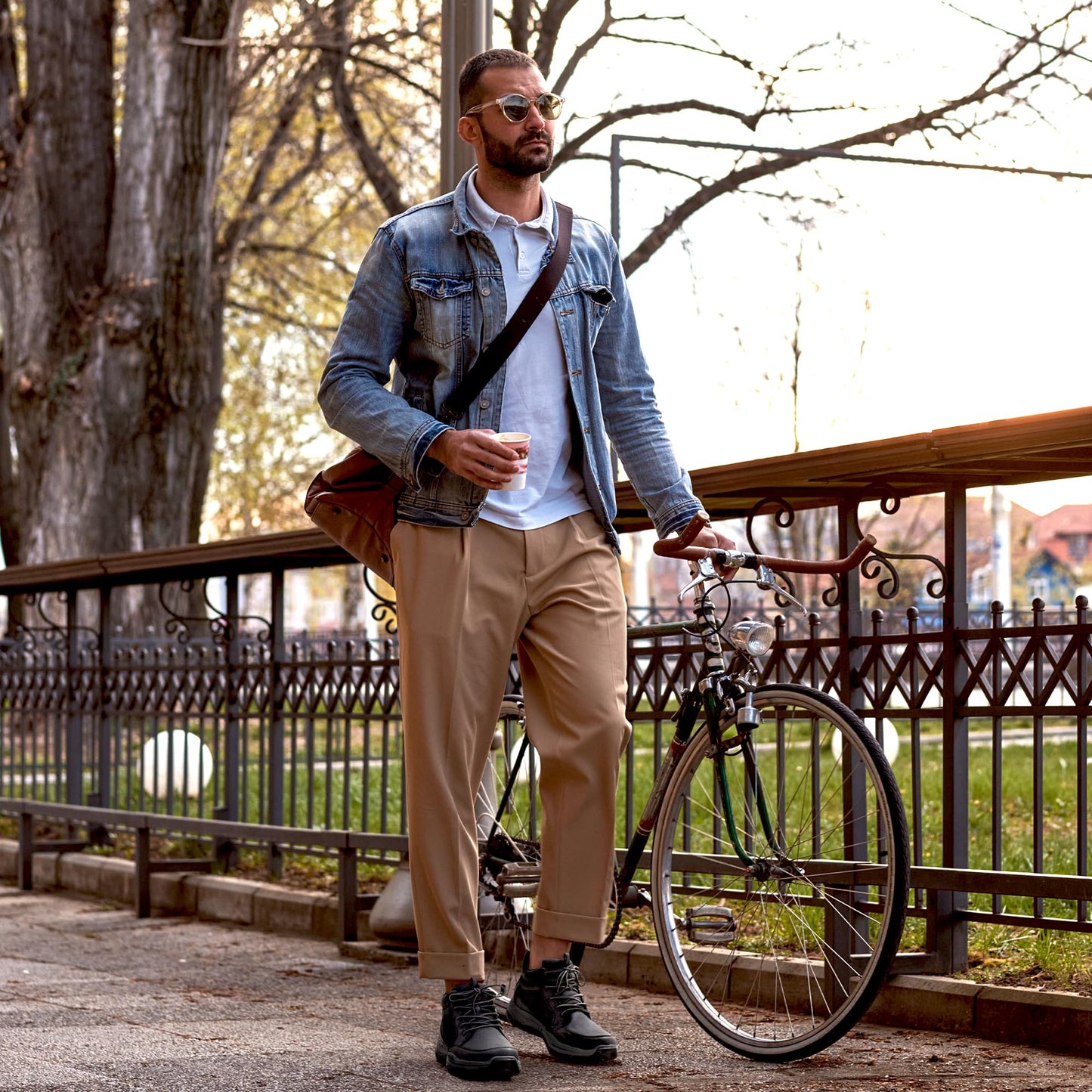 NORTIV 8 Men's Hiking Boots Lightweight Fashion Casual Chukka Ankle Boots Elevation