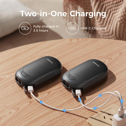 OCOOPA Magnetic Hand Warmers Rechargeable 2 Pack, AI Electric Handwarmers, Fast Heating, 3-Settings, UL Certified, Portable Heater, Gloves Fitting, Travel Essentials, Gifts Women Men, UT3 Lite