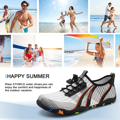 ATHMILE Water Shoes for Men Women River Shoes Adult Swim Beach Lake Pool Aqua Socks Barefoot Quick Dry for Hiking Surfing Kayaking Size