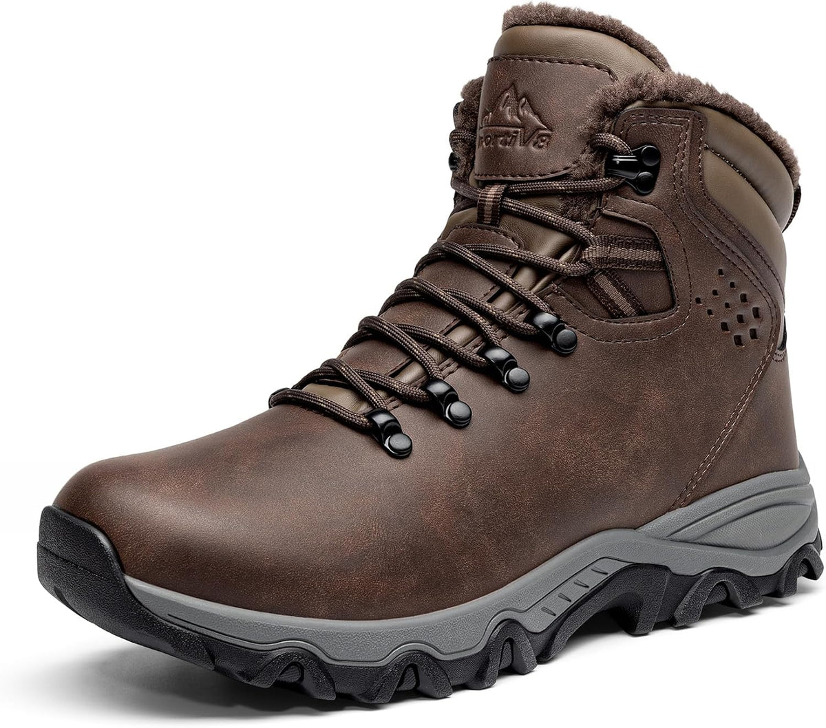 NORTIV 8 Men's Hiking Winter Insulated Snow Boots | Waterproof Mens Boots Hunting Winter Work Ankle Slip Resistant Daily Boots
