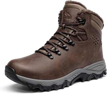 NORTIV 8 Men's Hiking Winter Insulated Snow Boots | Waterproof Mens Boots Hunting Winter Work Ankle Slip Resistant Daily Boots