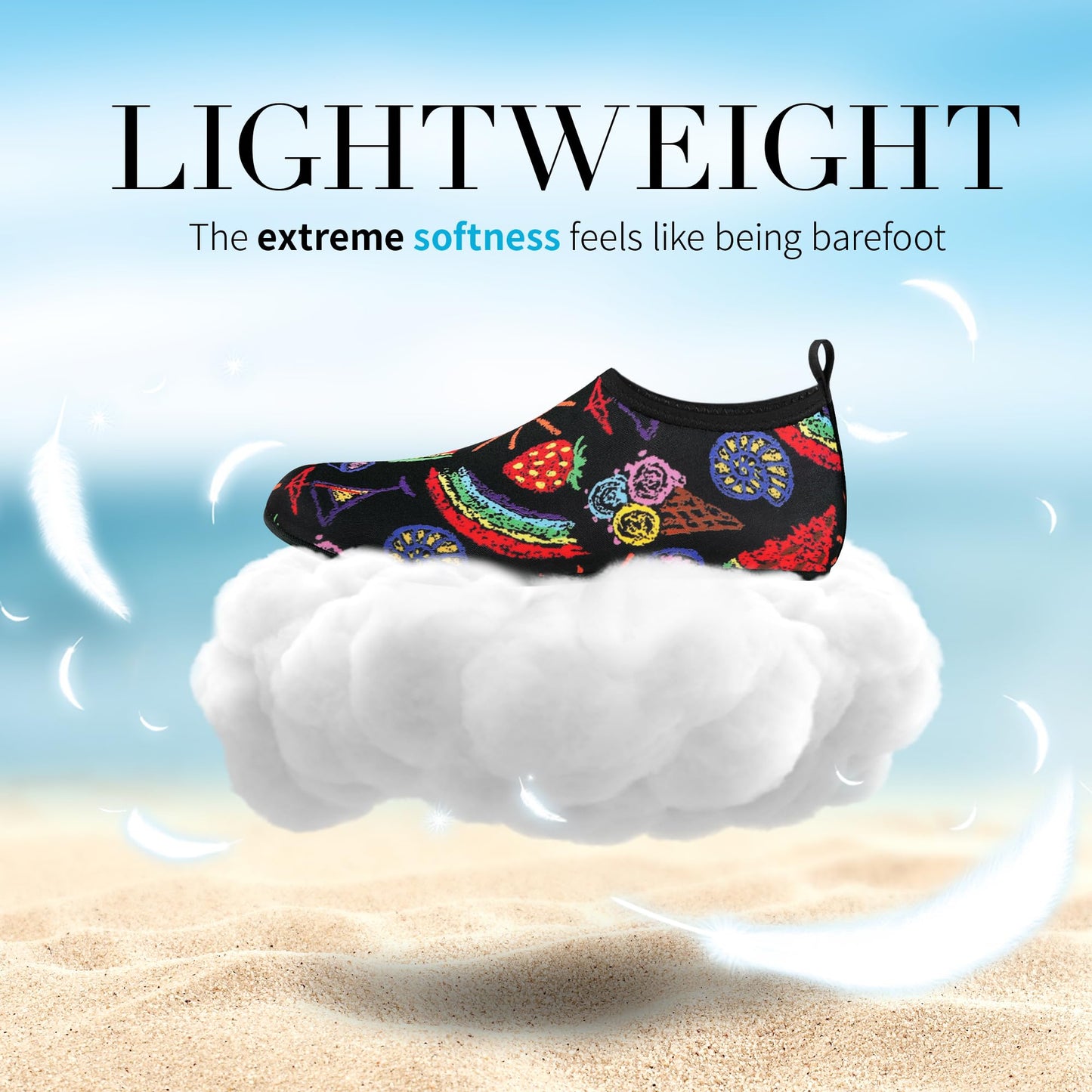 Homitem Water Shoes for Women Men Aqua Socks Swim Beach Pool River Slip-On Barefoot Quick-Dry Vacation Cruise Essentials Accessories for Yoga Kayak Sports