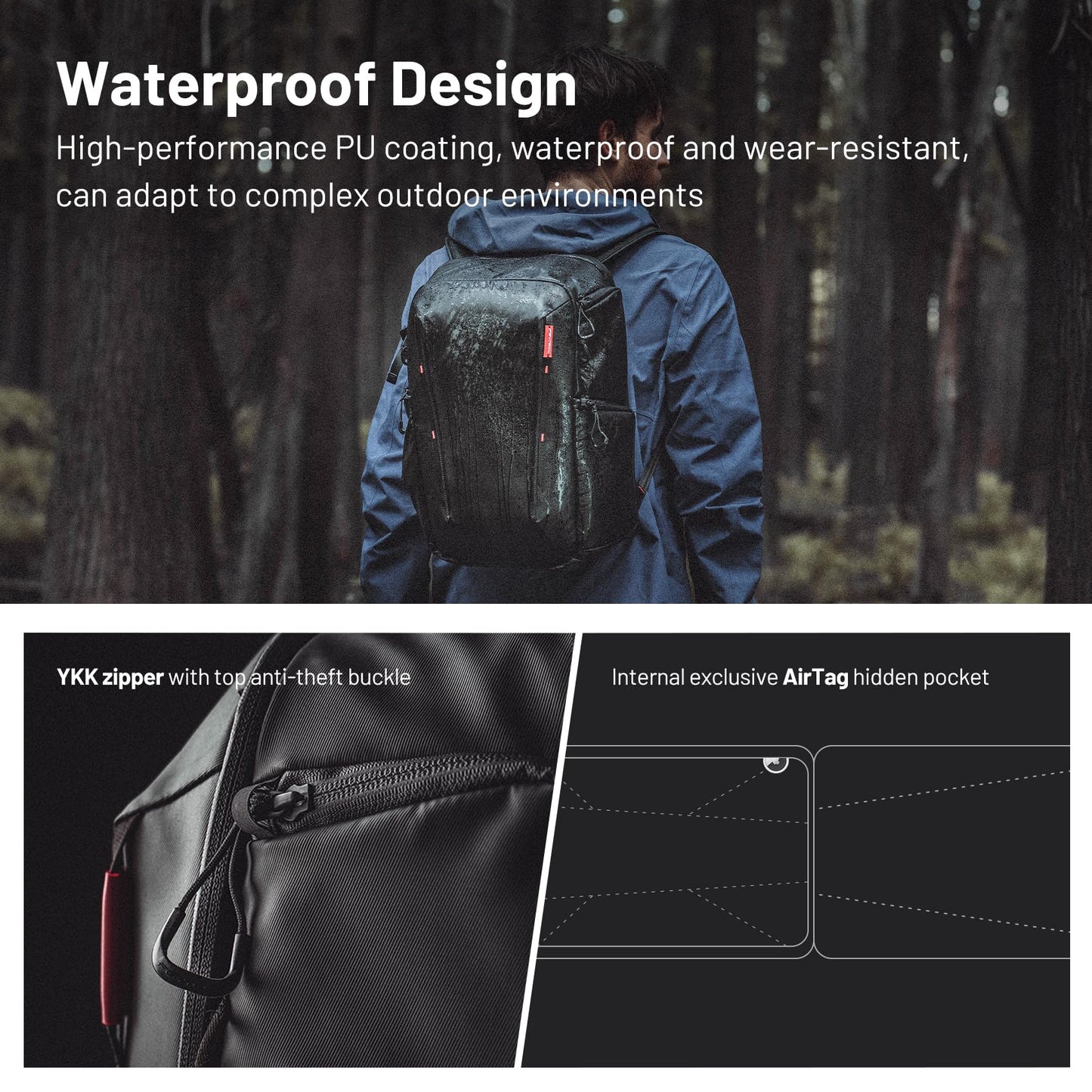 PGYTECH OneMo Lite Camera Backpack 22L for DJI, Sony, Canon, Nikon, OSMO Action/Pocket, DSLR/SLR Mirrorless, Camera Tripod Photographer Bag Gift, Black