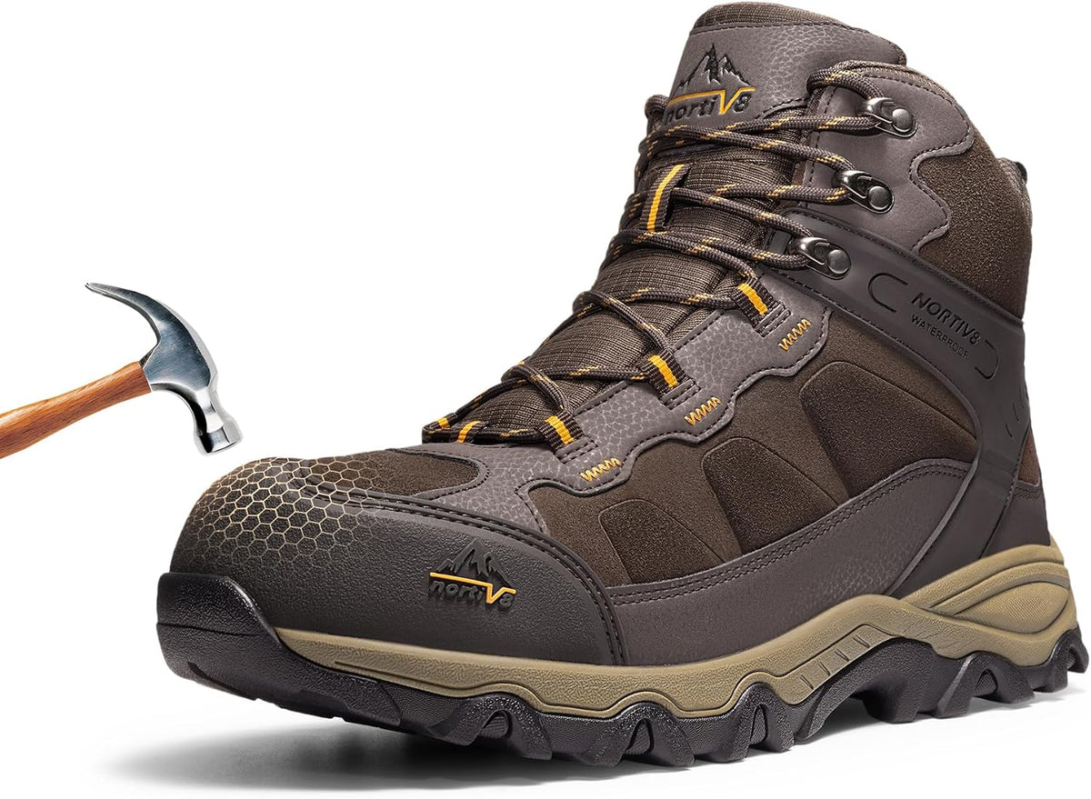 NORTIV 8 Men's Waterproof Steel Toe Work Boots | Slip Resistant ASTM-certified Safety Toe Boots for Men for Construction,Warehouse,Industrial and Daily Work,Paladin-Steel