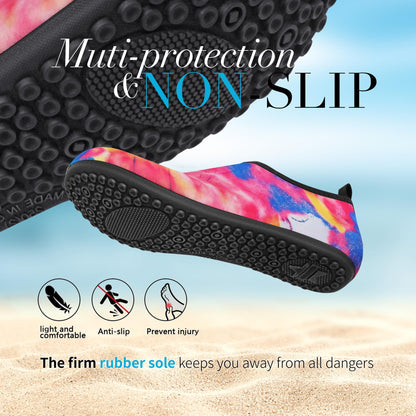 Homitem Water Shoes for Women Men Aqua Socks Swim Beach Pool River Slip-On Barefoot Quick-Dry Vacation Cruise Essentials Accessories for Yoga Kayak Sports