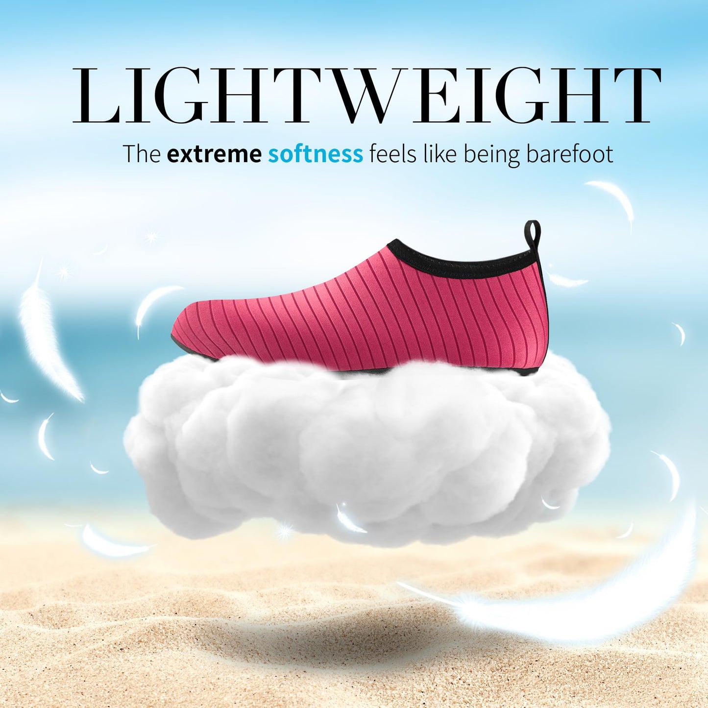 Homitem Water Shoes for Women Men Aqua Socks Swim Beach Pool River Slip-On Barefoot Quick-Dry Vacation Cruise Essentials Accessories for Yoga Kayak Sports