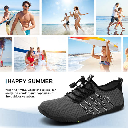 ATHMILE Water Shoes for Men Women River Shoes Adult Swim Beach Lake Pool Aqua Socks Barefoot Quick Dry for Hiking Surfing Kayaking Size