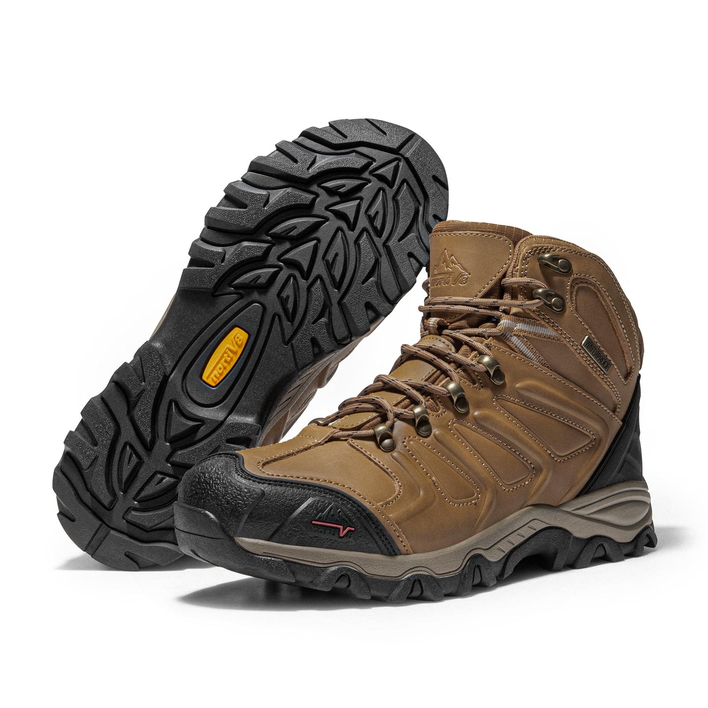 NORTIV 8 Men's Ankle High Waterproof Hiking Boots Outdoor Lightweight Shoes Trekking Trails Armadillo