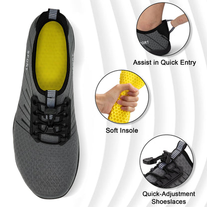 ATHMILE Water Shoes for Men Women River Shoes Adult Swim Beach Lake Pool Aqua Socks Barefoot Quick Dry for Hiking Surfing Kayaking Size