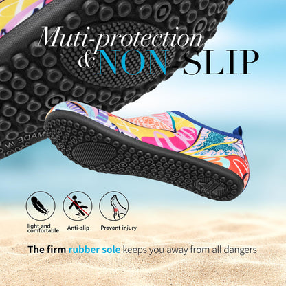 Homitem Water Shoes for Women Men Aqua Socks Swim Beach Pool River Slip-On Barefoot Quick-Dry Vacation Cruise Essentials Accessories for Yoga Kayak Sports