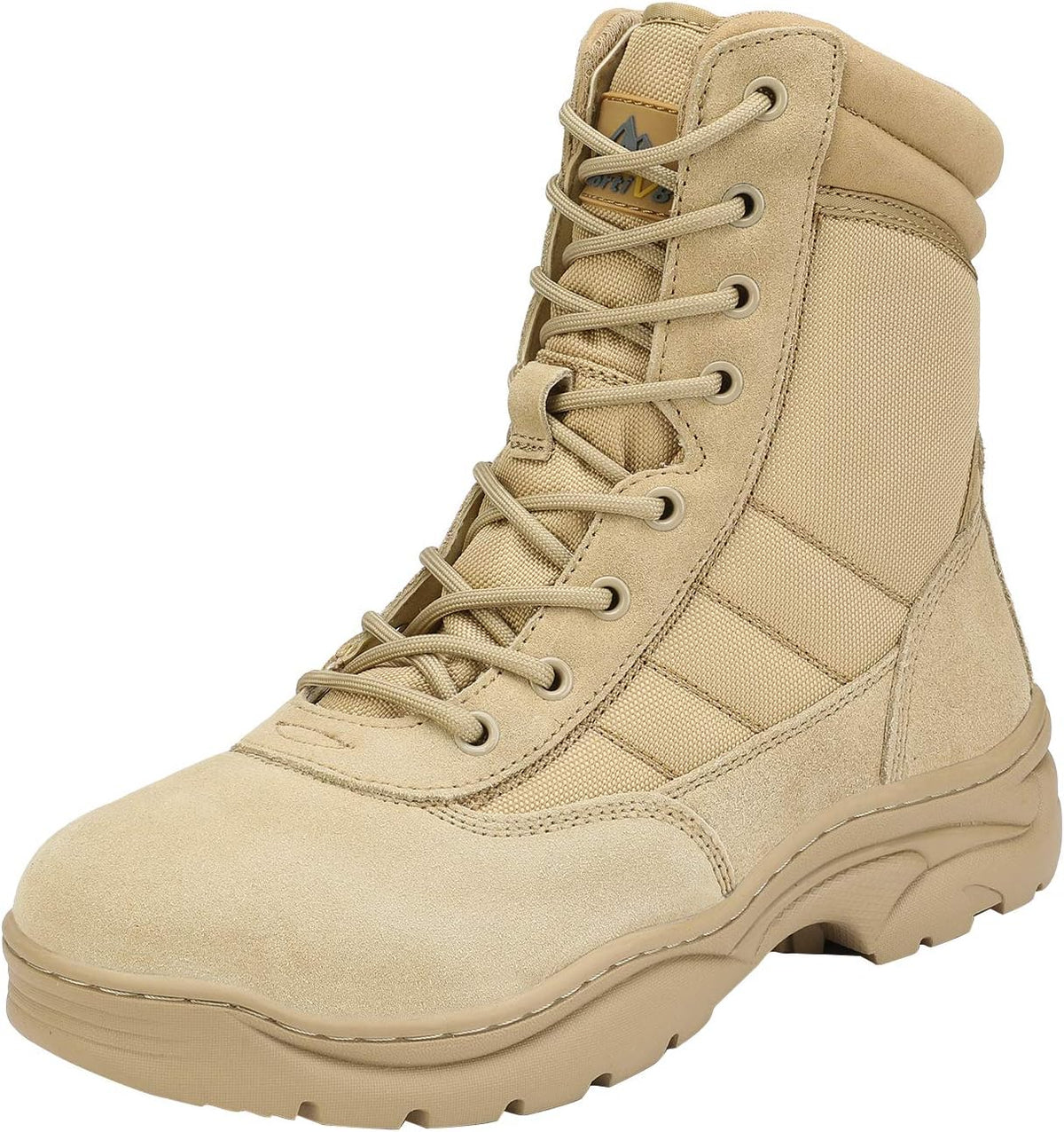 NORTIV 8 Men's Military Tactical Work Boots | Side Zipper Leather Motorcycle Combat Boots for Outdoor Work Hiking Tactical Use and Daily Wear Trooper