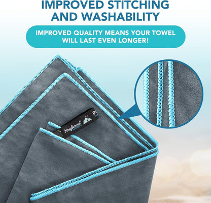 Youphoria Microfiber Travel Towel Fast Drying Lightweight - Quick Dry Towel for Camping, Beach, Backpacking, Hiking & Sport