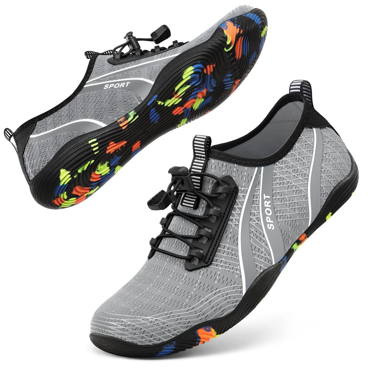 ATHMILE Water Shoes for Men Women River Shoes Adult Swim Beach Lake Pool Aqua Socks Barefoot Quick Dry for Hiking Surfing Kayaking Size