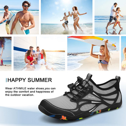 ATHMILE Water Shoes for Men Women River Shoes Adult Swim Beach Lake Pool Aqua Socks Barefoot Quick Dry for Hiking Surfing Kayaking Size