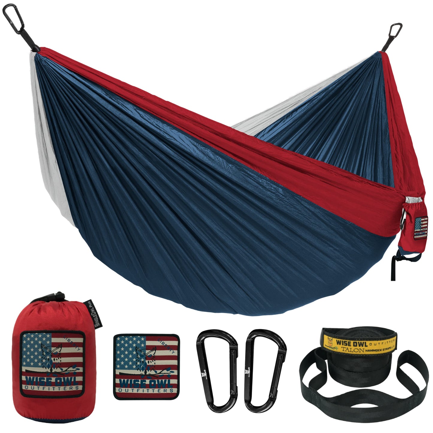 Wise Owl Outfitters Hammock for Camping Hammocks Gear for The Outdoors Backpacking Survival or Travel - Portable Lightweight Parachute Nylon - Up to 500lbs