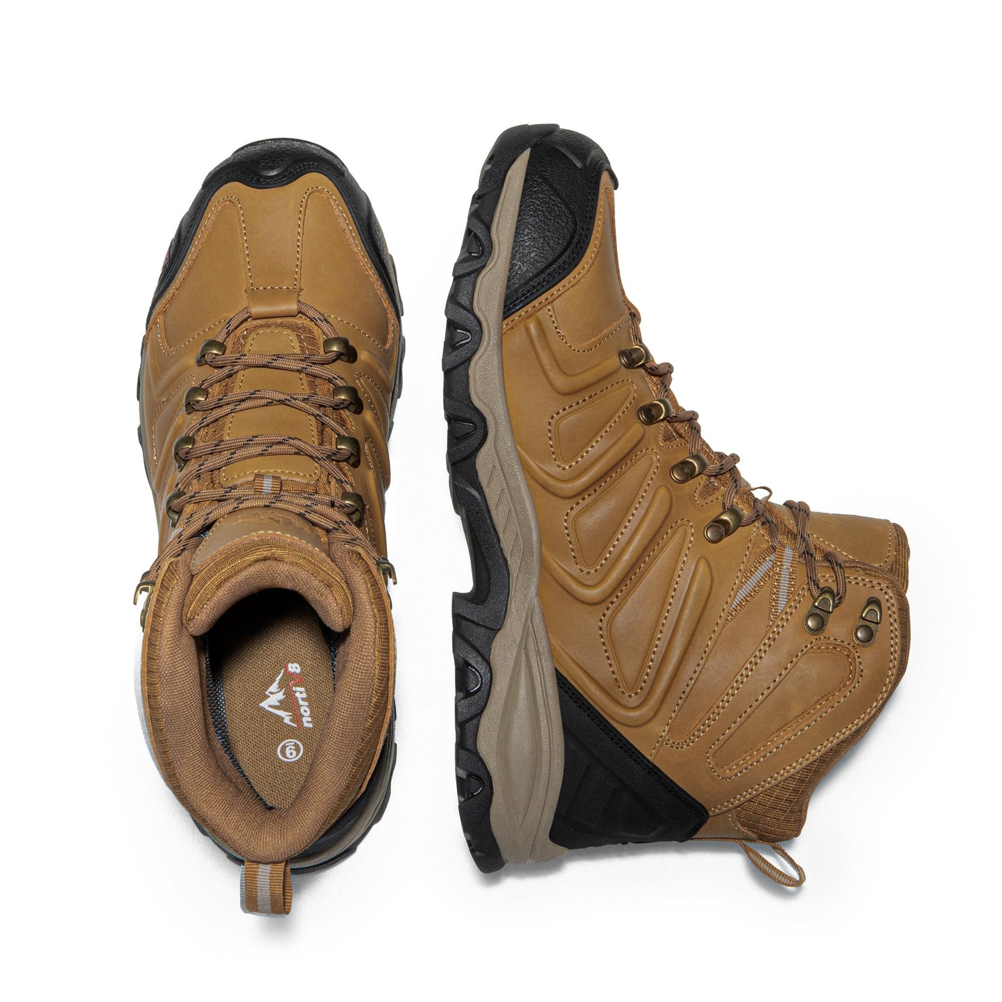 NORTIV 8 Men's Ankle High Waterproof Hiking Boots Outdoor Lightweight Shoes Trekking Trails Armadillo