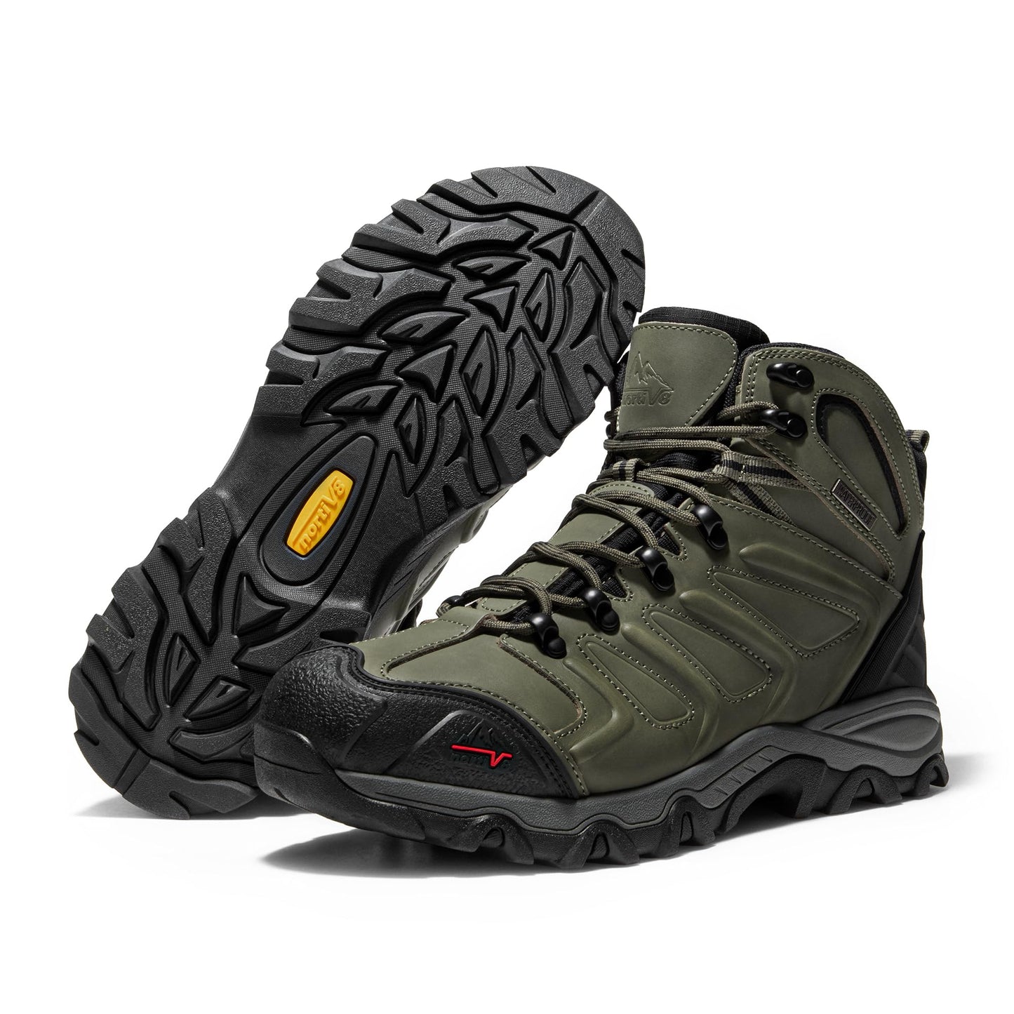 NORTIV 8 Men's Ankle High Waterproof Hiking Boots Outdoor Lightweight Shoes Trekking Trails Armadillo