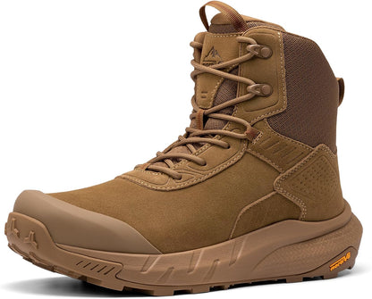 NORTIV 8 Men's Waterproof Military Tactical Hiking Work Boots Leather Motorcycle Combat Lightweight Non-Slip Boots for Men 8 Inches