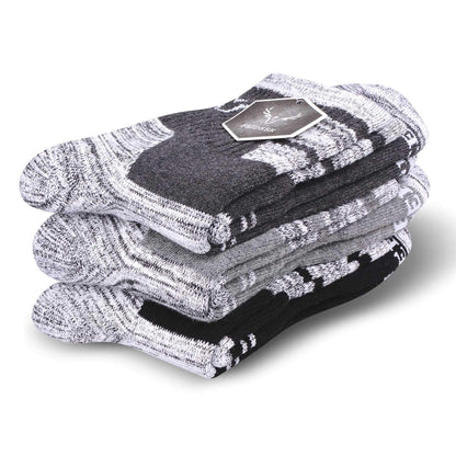 FEIDEER Men's Hiking Walking Socks, Multi-pack Wicking Cushioned Outdoor Recreation Quarter Crew Socks