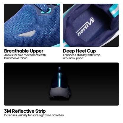 NORTIV 8 Women's Walking Shoes Cushion Comfortable ActiveBreeze Running Tennis Shoes Non-Slip Workout Gym Sports Athletic Breathable Fashion Sneakers