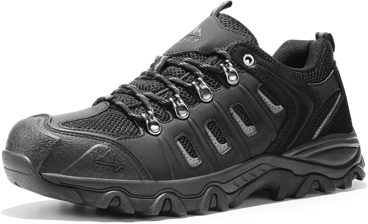 NORTIV 8 Men's Waterproof Hiking Shoes Leather | Low-Top Hiking Shoes for Outdoor Trailing Trekking Camping Walking