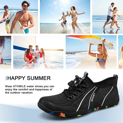 ATHMILE Water Shoes for Men Women River Shoes Adult Swim Beach Lake Pool Aqua Socks Barefoot Quick Dry for Hiking Surfing Kayaking Size