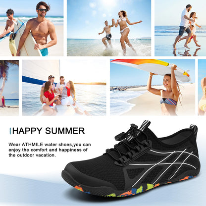 ATHMILE Water Shoes for Men Women River Shoes Adult Swim Beach Lake Pool Aqua Socks Barefoot Quick Dry for Hiking Surfing Kayaking Size