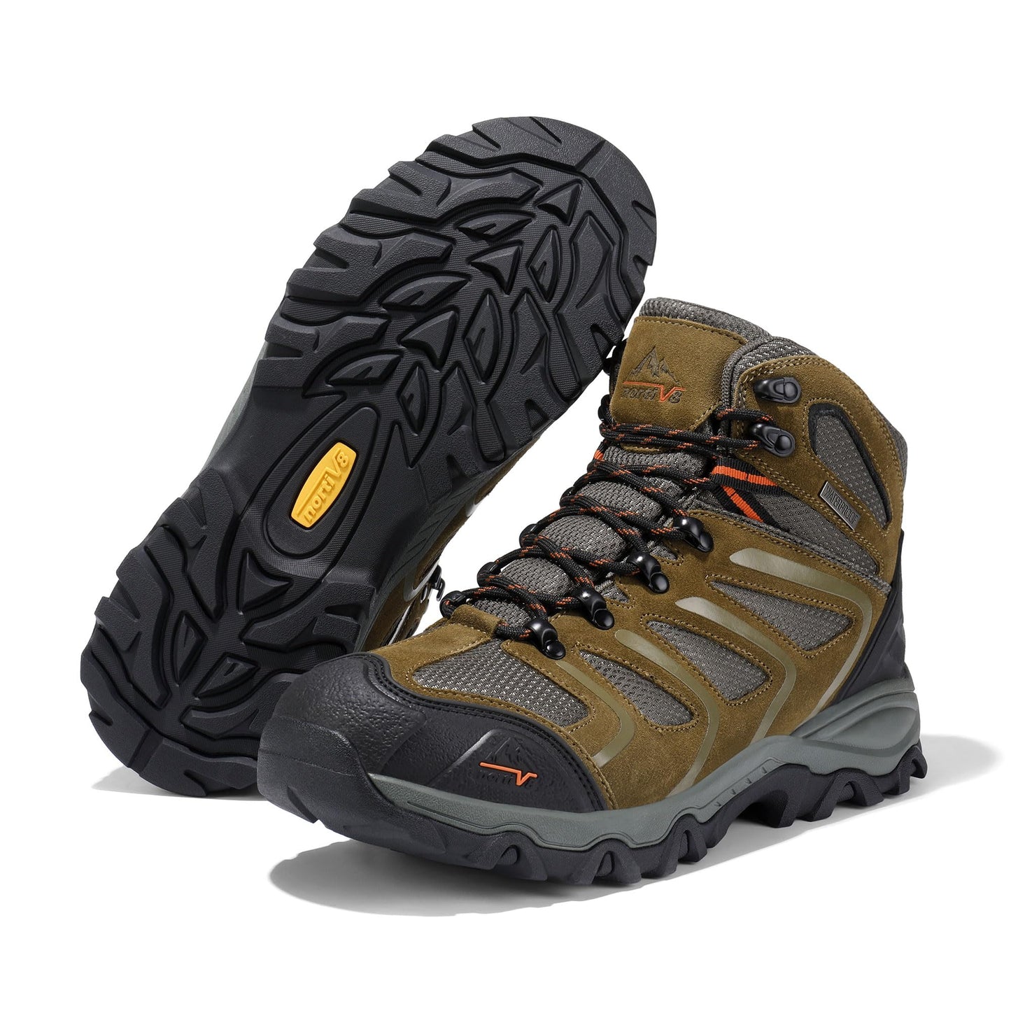 NORTIV 8 Men's Ankle High Waterproof Hiking Boots Outdoor Lightweight Shoes Trekking Trails Armadillo