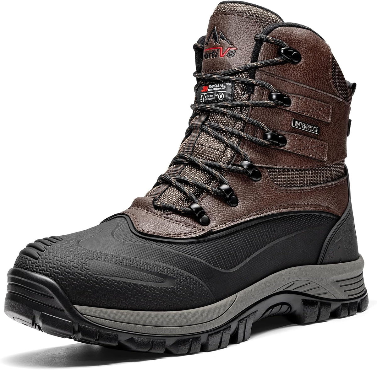 NORTIV 8 Men's Insulated Waterproof Winter Snow Boots