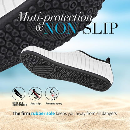 Homitem Water Shoes for Women Men Aqua Socks Swim Beach Pool River Slip-On Barefoot Quick-Dry Vacation Cruise Essentials Accessories for Yoga Kayak Sports