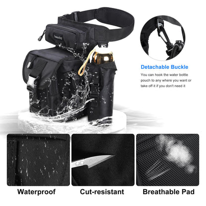 Jueachy Drop Leg Bag for Men Tactical Metal Detecting Thigh Pack with Water Bottle Pouch