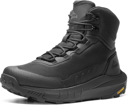 NORTIV 8 Men's Tactical Hiking Boots Lightweight Cushion | Side Zipper Motorcycle Combat Boots with Arch Support Sole for All Day Comfort, Outdoor Hiking Military Use 8In Terrascope