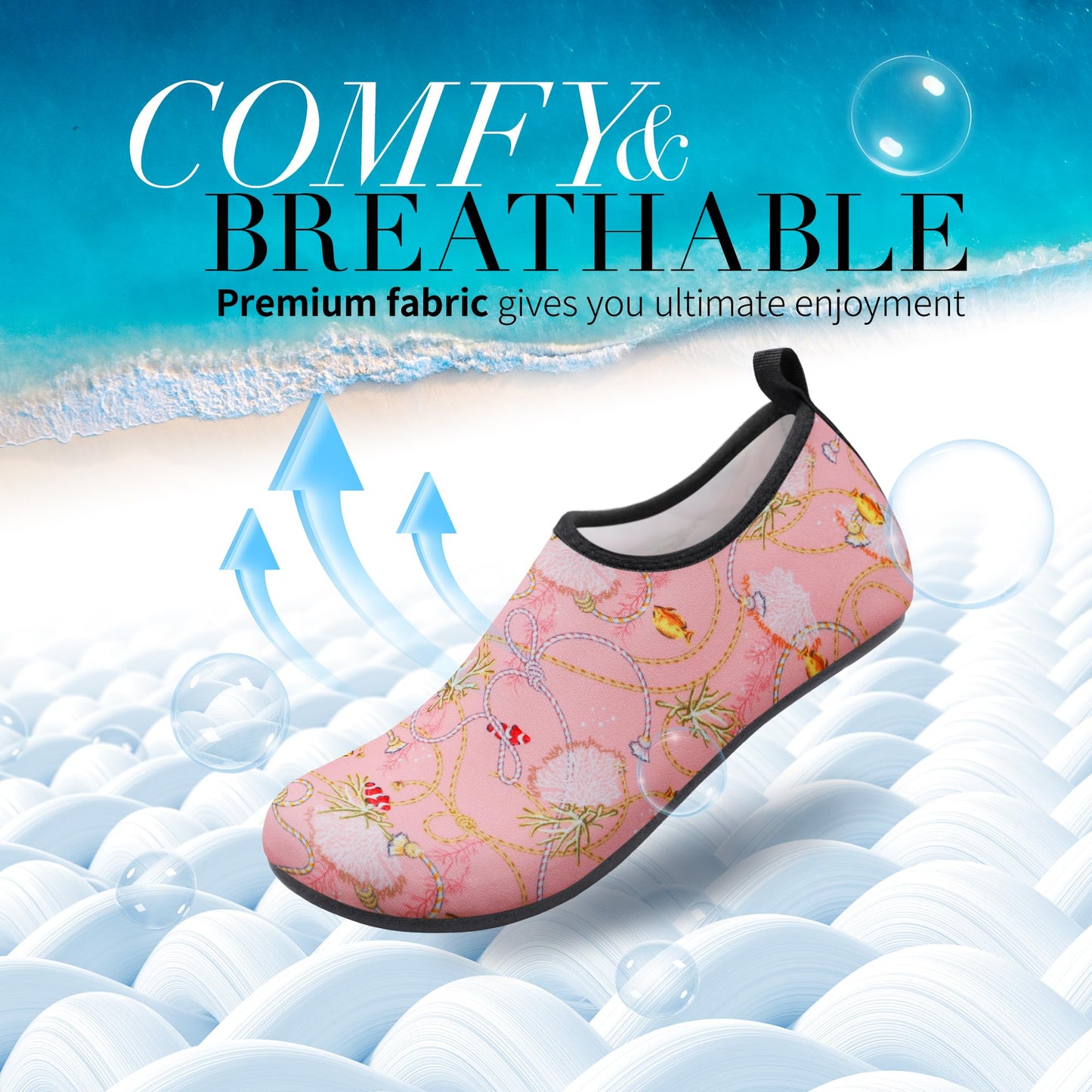 Homitem Water Shoes for Women Men Aqua Socks Swim Beach Pool River Slip-On Barefoot Quick-Dry Vacation Cruise Essentials Accessories for Yoga Kayak Sports