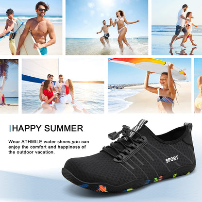 ATHMILE Water Shoes for Men Women River Shoes Adult Swim Beach Lake Pool Aqua Socks Barefoot Quick Dry for Hiking Surfing Kayaking Size