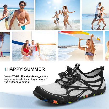 ATHMILE Water Shoes for Men Women River Shoes Adult Swim Beach Lake Pool Aqua Socks Barefoot Quick Dry for Hiking Surfing Kayaking Size