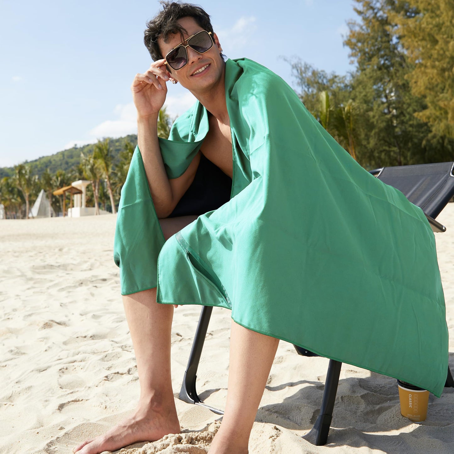 Rainleaf Microfiber Towel Perfect Travel & Gym & Camping Towel. Quick Dry - Super Absorbent - Ultra Compact - Lightweight. Suitable for Trip, Beach, Shower, Backpacking, Pool