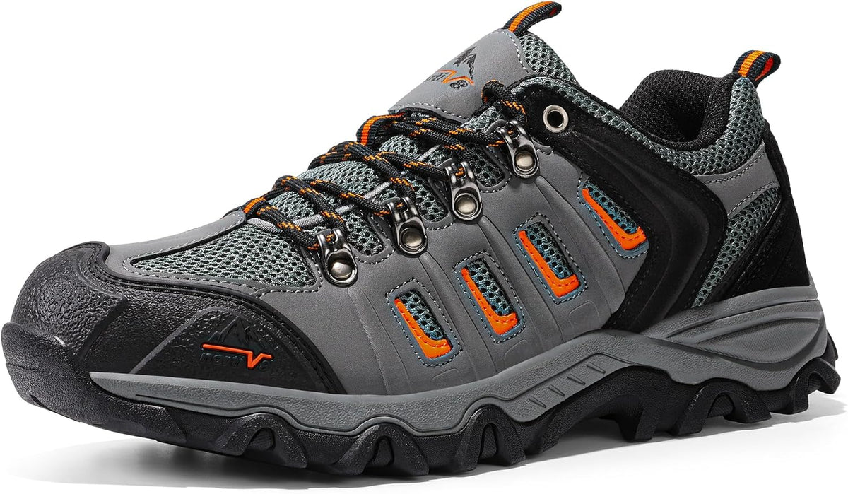 NORTIV 8 Men's Waterproof Hiking Shoes Leather | Low-Top Hiking Shoes for Outdoor Trailing Trekking Camping Walking