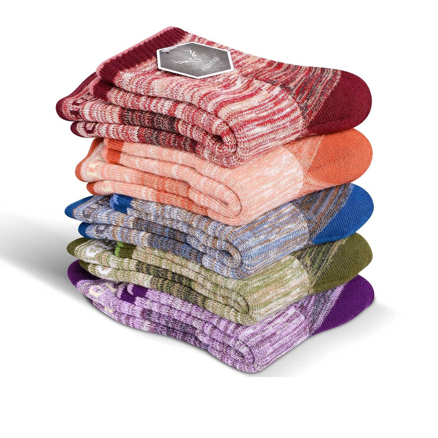 FEIDEER Women's Hiking Walking Socks, Multi-pack Outdoor Recreation Socks Wicking Cushion Crew Socks