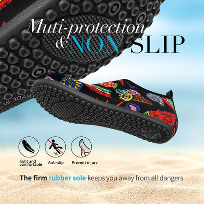 Homitem Water Shoes for Women Men Aqua Socks Swim Beach Pool River Slip-On Barefoot Quick-Dry Vacation Cruise Essentials Accessories for Yoga Kayak Sports