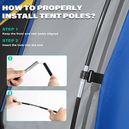 Pickup Truck Tent, Waterproof PU2000mm Double Layer for 6.5 FT Truck Bed, Portable Truck Bed Tent for Camping, Blue