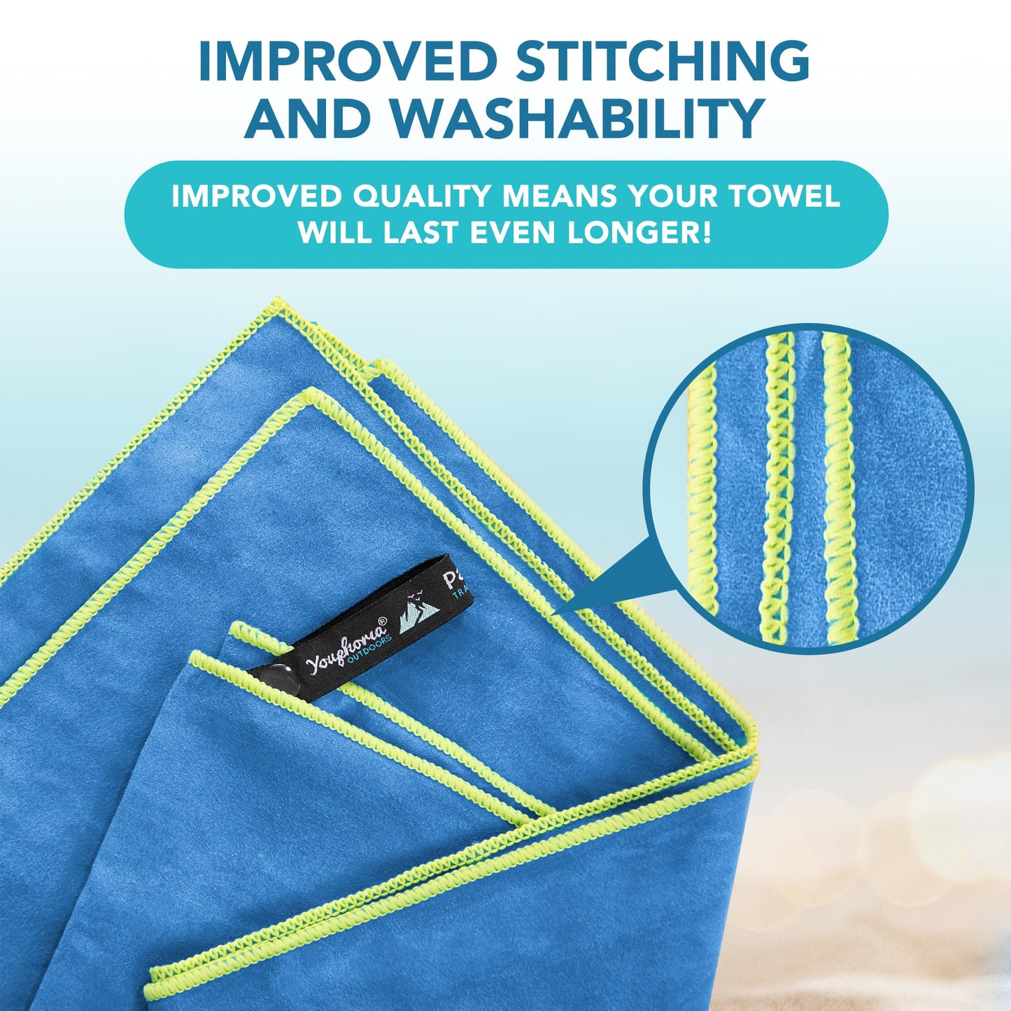 Youphoria Microfiber Travel Towel Fast Drying Lightweight - Quick Dry Towel for Camping, Beach, Backpacking, Hiking & Sport