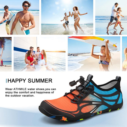 ATHMILE Water Shoes for Men Women River Shoes Adult Swim Beach Lake Pool Aqua Socks Barefoot Quick Dry for Hiking Surfing Kayaking Size